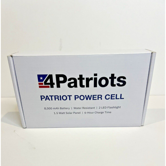 4 Patriots Patriot Power Cell Solar Panel Charge Bank New in Box Open for Pic - Picture 2 of 4